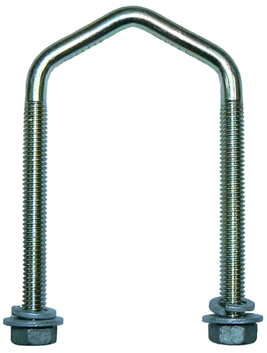 Passivated mild steel U-bolt, incl nuts/washers – 5/16″ thread x 52mm x 100mm